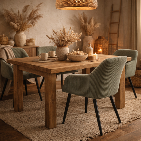 Albatros Esszimmerstuhl SILA – 2er Set Polsterstühle mit Armlehnen, Cord-Bezug