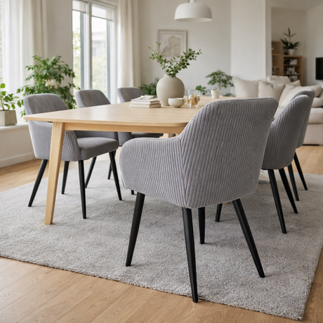 Albatros Esszimmerstuhl SILA – 2er Set Polsterstühle mit Armlehnen, Cord-Bezug