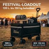 Albatros Bollerwagen klappbar 120L mit Flaschenöffner & Getränkehalter