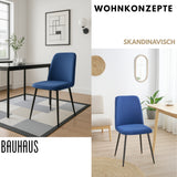 ALBATROS Designer Esszimmerstuhl BONO | 2er Set | Schwarz, Grau, Beige, Blau | Stoff Bezug