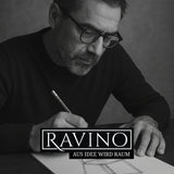 RAVINO Designer Esszimmerstuhl | 4er Set | A21 | Gelb, Schwarz, Grau, Blau | mit Stoffbezug
