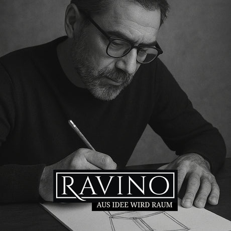 RAVINO Designer Esszimmerstuhl | 4er Set | A21 | Gelb, Schwarz, Grau, Blau | mit Stoffbezug