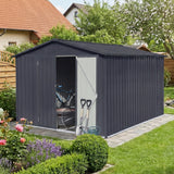 Albatros Profi Gerätehaus XXL – verzinktes Metall in Anthrazit (RAL 7016) | 259x313x192cm