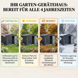 Albatros Profi Gerätehaus XXL – verzinktes Metall in Anthrazit (RAL 7016) | 259x313x192cm