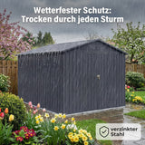 Albatros Profi Gerätehaus XXL – verzinktes Metall in Anthrazit (RAL 7016) | 259x313x192cm