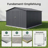 Albatros Profi Gerätehaus XXL – verzinktes Metall in Anthrazit (RAL 7016) | 259x313x192cm