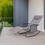 Premium Gartenliege C-FORM | Schwungliege Relaxliege Gartenstuhl| mit Kopfkissen | wetterfest ergonomisch Relaxsessel | belastbar bis 160Kg