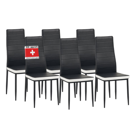 ALBATROS Designer Esszimmerstuhl MILANO | 4er/6er Set | Schwarz, Grau, Beige, Braun, Rot, Weiß | Kunstleder Bezug
