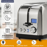 Toaster ST1500 XXL, 4 Scheiben mit Brötchenaufsatz, Display