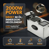 Fritteuse 3L 2000W Edelstahl mit Sichtfenster, Einzelfritteuse + 1L Fettlöser