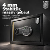 Burggraf Gr. XL Tresor für zuhause, Buch-Safe, Hammerschlag, Möbeltresor 30x38x30cm