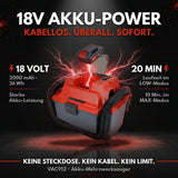 VAC912 Akku Nass Trockensauger 18V – Kabelloser Nasssauger für Auto, Werkstatt & Garage | Saugt Nass & Trocken | Bläst | HEPA
