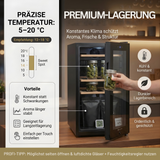Sommertal temperierter Cannabis Schrank | WK50 | 5–20C° einstellbar & abschließbar mit UV-Schutz | Kühlschrank zur optimalen Lagerung von CBD, Weed, Marihuana, Hanf, Tabak, THC, Haschisch | Grow Zubehör