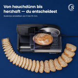 Sommertal Allesschneider AS190 DUAL 200 W Edelstahlmesser mit Wellenschliff und glatten Schliff