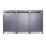 Mülltonnenbox 3er Hauswandversion, 120L bis 240L, für Drei Tonnen, verzinktes Metall RAL7016 Anthrazit, offene Rückseite, bessere Belüftung, wetterfest, ISO9227, verstellbare Füße