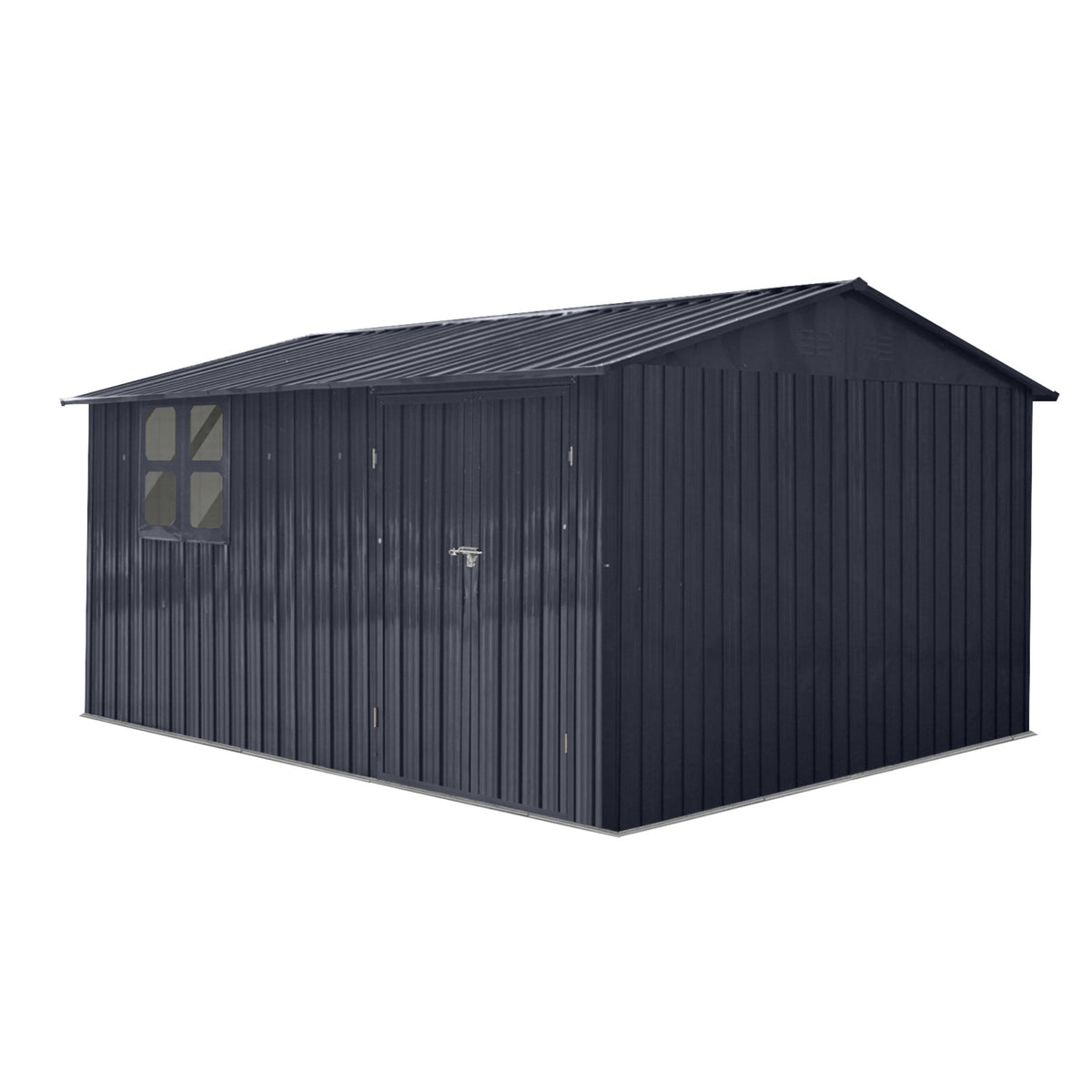 Albatros Profi Gerätehaus XXXL – verzinktes Metall in Anthrazit (RAL 7016) | 371x304x201cm