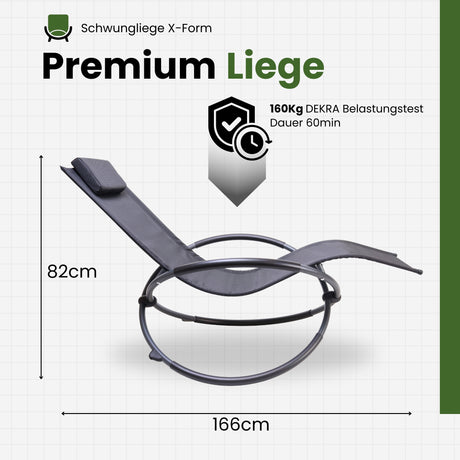 Albatros Design Outdoor Schaukelliege mit Kissen & X-Form – Ergonomische Gartenliege wetterfest & kippsicher