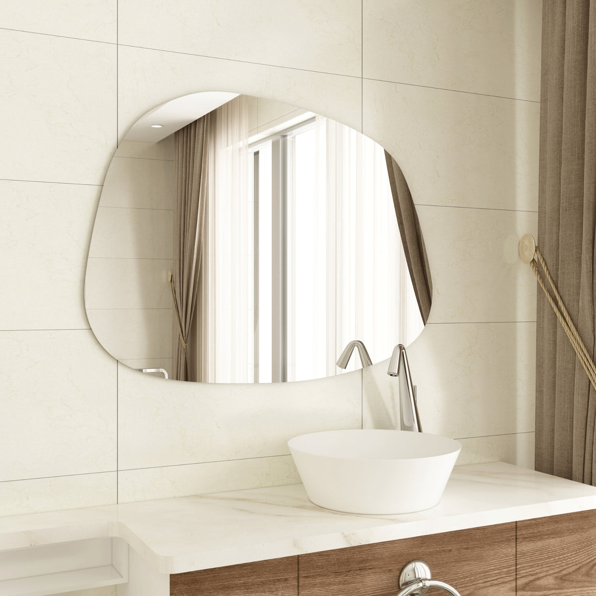 Designerspiegel oval Asymmetrisch,  Wandspiegel oder Türspiegel