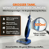 Sommertal Dampfreiniger für Böden 2-in-1 – 1200W, 500ml Tank, 30–45 g/min, Dampfmop & Handdampfreiniger
