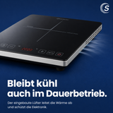 Sommertal Induktionskochfeld  Tragbar Super-Slim Design bis 240 °C mit 4h Timer