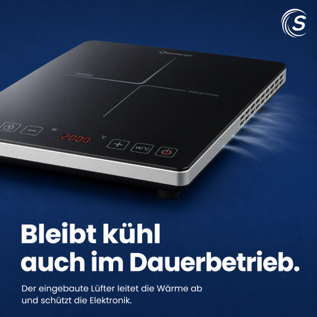 Sommertal Induktionskochfeld  Tragbar Super-Slim Design bis 240 °C mit 4h Timer