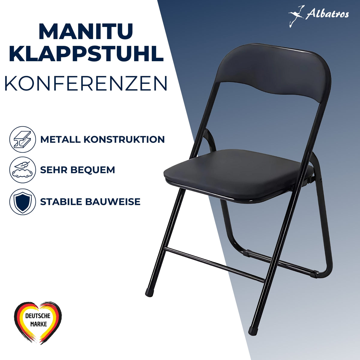 Albatros Klappstuhl Manitu Klappstühle schwarz Metallrahmen