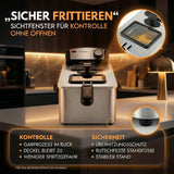 Fritteuse 3L 2000W Edelstahl mit Sichtfenster, Einzelfritteuse + 1L Fettlöser