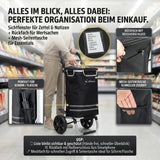 ALBATROS Einkaufstrolley Groß | Einkaufsroller mit großer Tasche, Thermo-Innenbeutel | Sichtfenster für Einkaufszettel | Faltbar klappbar mit großen Räder | Sackkarre inkl. Einkaufswagen-chip