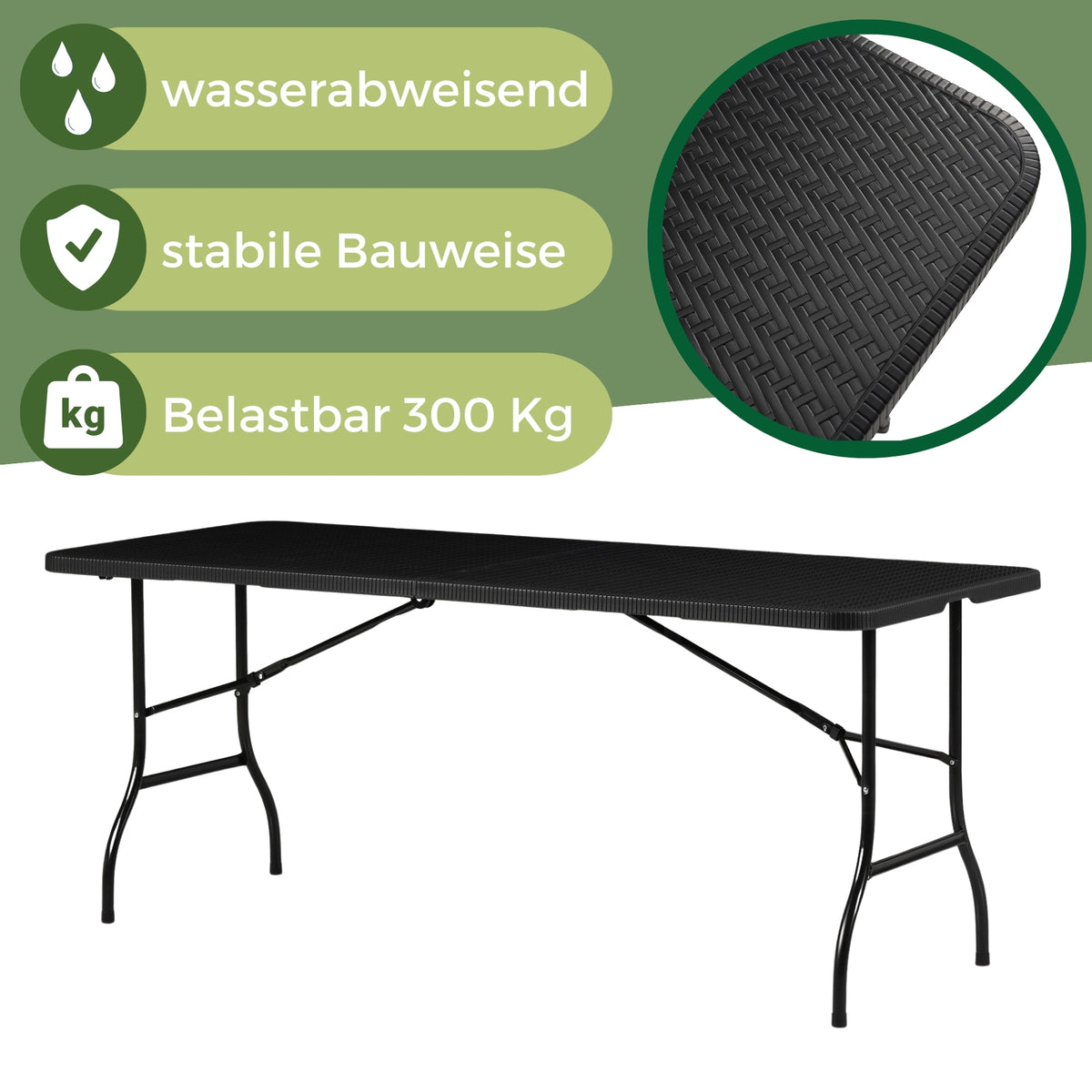 Buffettisch Klapptisch, robuste Konstruktion klappbar