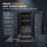 Kühlschrank GK 50– Leiser Getränkekühlschrank Gefrierfach mit LED, Touchscreen schwarz 50L