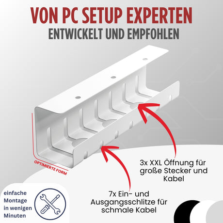 Kabelkanal Schreibtisch Komplettset - verschiedene Sets