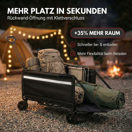 Albatros Bollerwagen klappbar 120L mit Flaschenöffner & Getränkehalter