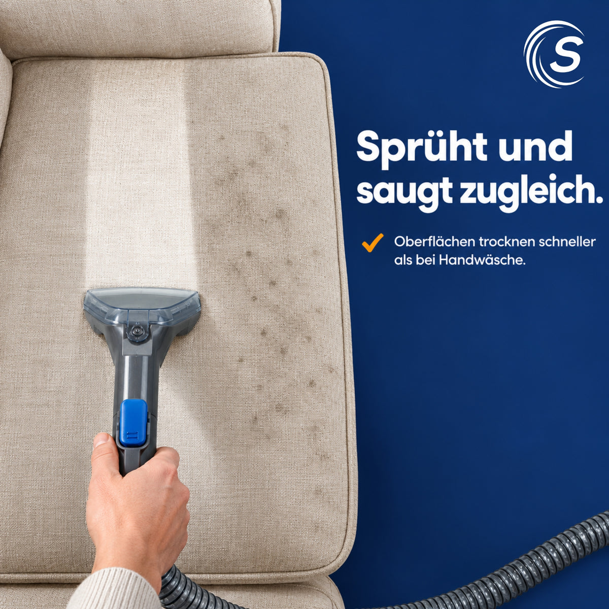 Sommertal WS600 + 1L Polsterreiniger – Leistungsstarker 600 Watt Waschsauger mit 18 kPa Saugkraft