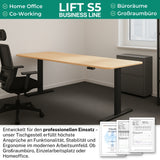 höhenverstellbares Schreibtischgestell LIFT S5 schwarz/weiß/silber, elektrisch