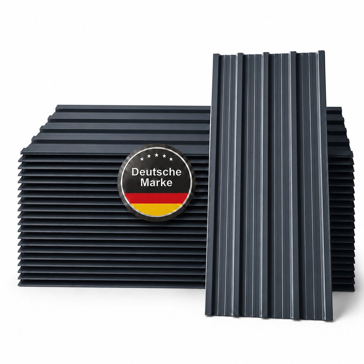 Albatros Trapezblech Dachplatten 12er oder 22er Set, Anthrazit RAL 7016 oder Grün RAL 6005, 1090 x 445 mm, verzinkt, Dachblech Profilblech für Gartenhaus, Carport, Schuppen und Gerätehaus