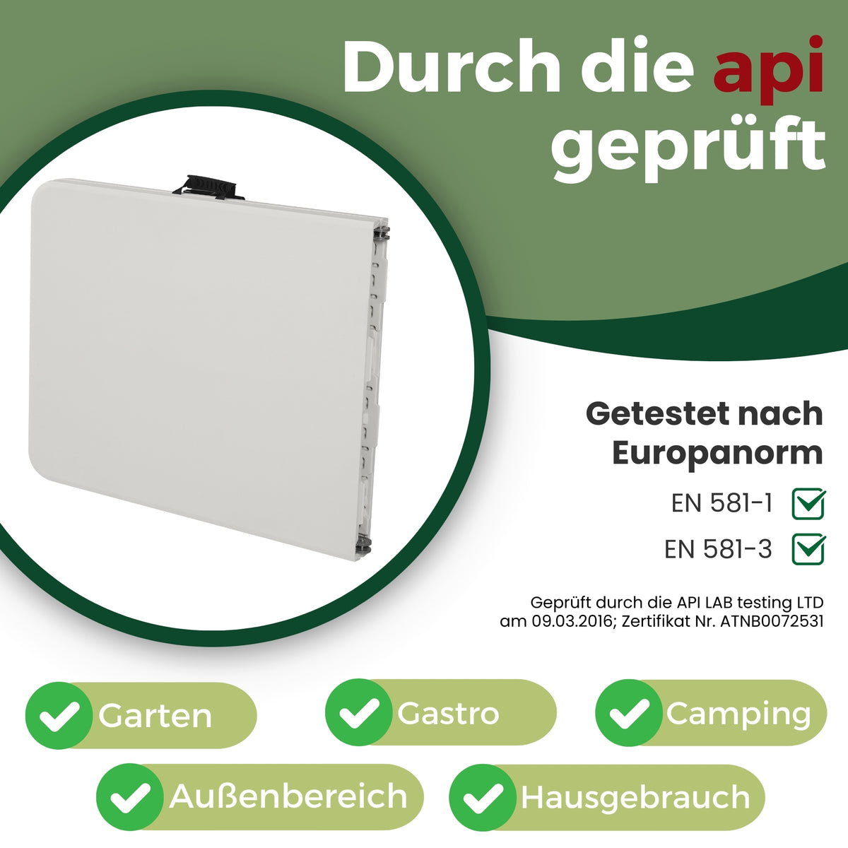 Buffettisch Klapptisch, robuste Konstruktion klappbar