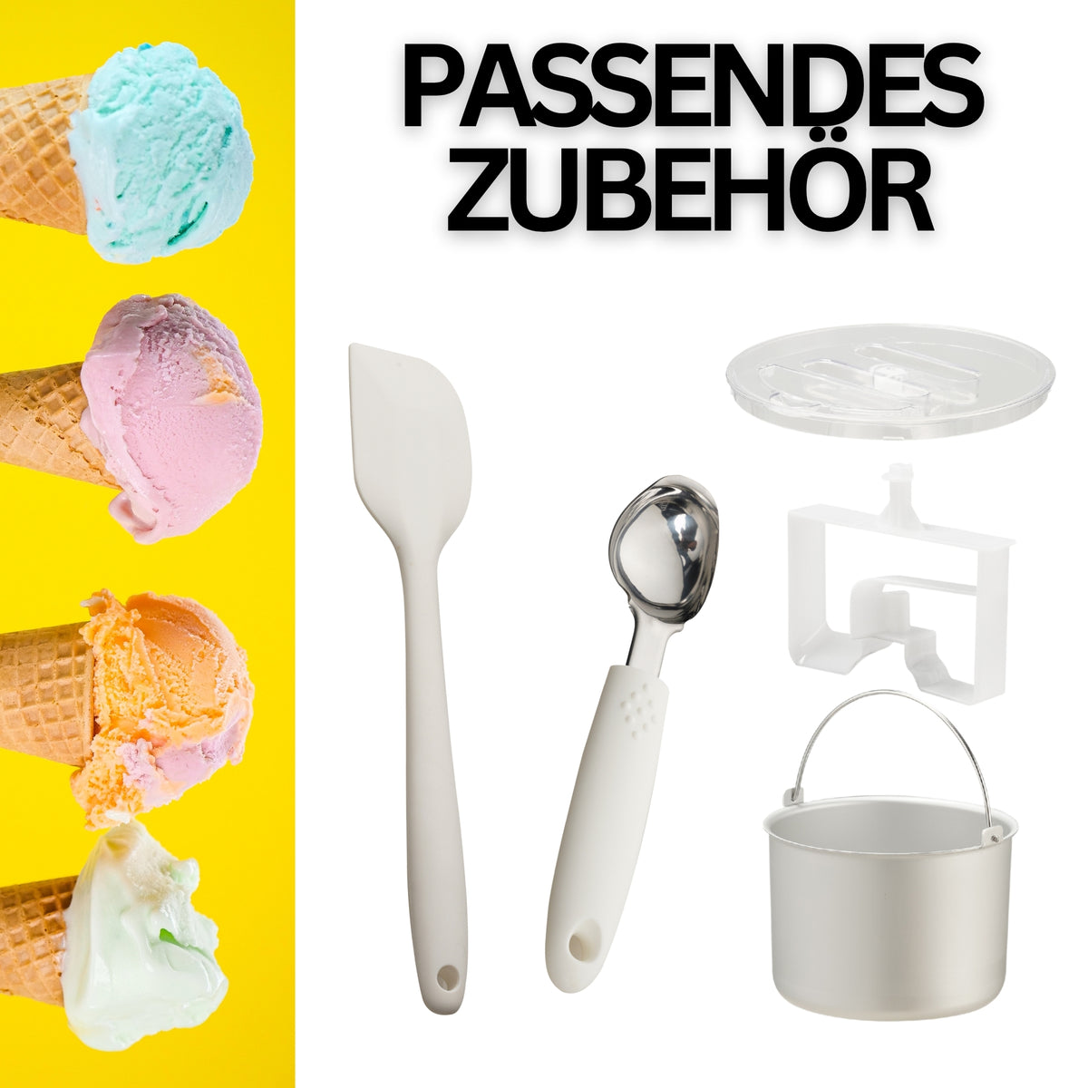 Eiscreme Maschine ICE1500 3-in-1 Eismaschine, Milcheis & Sorbet