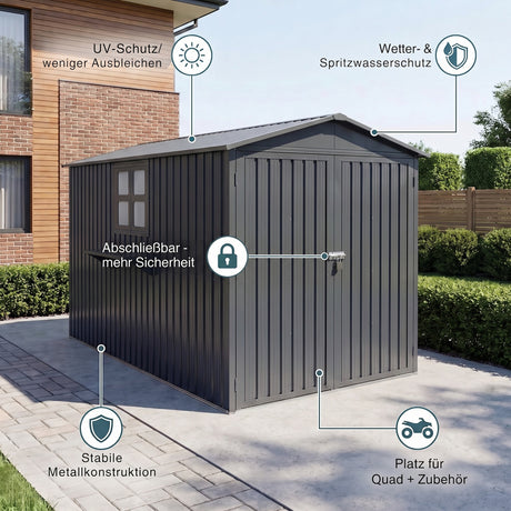 Albatros Quad-Garage – 201,4 × 328,6 × 190,9 cm, verzinkter Stahl, abschließbar