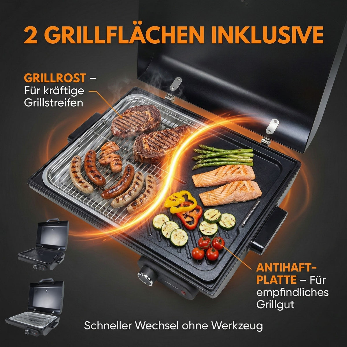 Sommertal 2in1 Elektrogrill Tischgrill BBQ928
