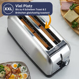 Toaster ST1500 XXL, 4 Scheiben mit Brötchenaufsatz, Display