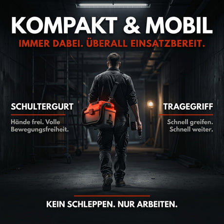 VAC912 Akku Nass Trockensauger 18V – Kabelloser Nasssauger für Auto, Werkstatt & Garage | Saugt Nass & Trocken | Bläst | HEPA