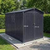 Albatros Premium Motorradgarage – verzinktes Metall in Anthrazit (RAL 7016) | 169x308x191cm