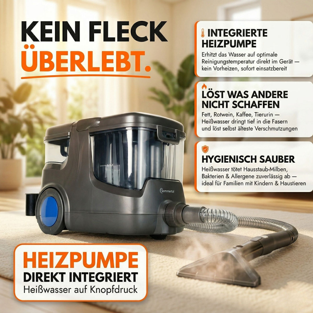 Sommertal Waschsauger HYDRO 9000 MAX + 2L Polsterreinger
