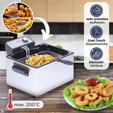 Sommertal XXL Doppel-Fritteuse mit Öl oder Fett – 3 Körbe, 5 Liter, 3000 Watt, Kaltzone, DF3270+ 1L Fettlöser