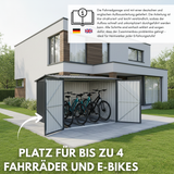 Albatros Premium Fahrradgarage – verzinktes Metall in Anthrazit (RAL 7016) | 203x229x162cm