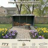 Albatros Gerätehaus 4XL | Anthrazit RAL 7016 | 386,6x325,5x204cm | abschließbar inkl. Schloss & Werkzeughaken | Gartenhaus aus verzinktem wetterfestem Metall