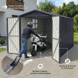 Albatros Premium Motorradgarage – verzinktes Metall in Anthrazit (RAL 7016) | 169x308x191cm