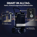 ALBATROS Einkaufstrolley Groß | Einkaufsroller mit großer Tasche, Thermo-Innenbeutel | Sichtfenster für Einkaufszettel | Faltbar klappbar mit großen Räder | Sackkarre inkl. Einkaufswagen-chip