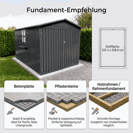 Albatros Quad-Garage – 201,4 × 328,6 × 190,9 cm, verzinkter Stahl, abschließbar