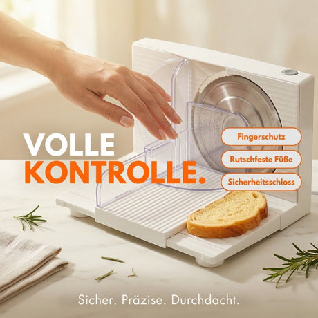 Sommertal Allesschneider AS170 150W Edelstahlmesser mit Wellenschliff,klappbar
